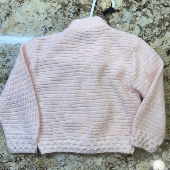 Light Pink Knit Sweater With Pearl Buttons - Picture 3 of 5
